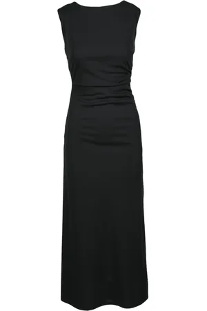 Twin-Set Kjole, Dame, Sort, XS, Polyester, Lang Jersey Kjole med Lynlåslukning