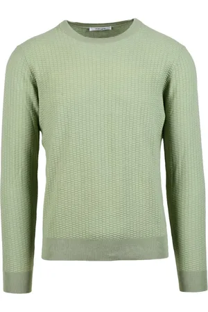 KANGRA CASHMERE Strik, Herre, Grøn, 4XL, Bomuld, Bomuld Linned Sweater