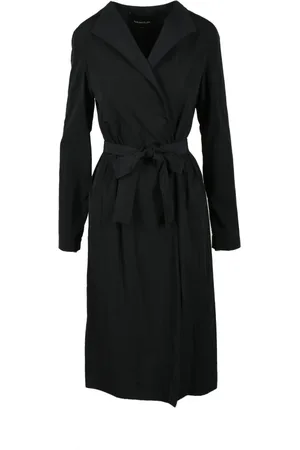 Fabiana Filippi Frakke, Dame, Sort, S, Uld, Lang Taffeta Wrap Kjole