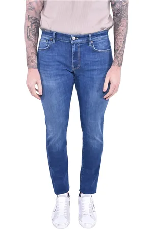 PT Torino Jeans, Herre, Blå, W34, Denim, Stræk Denim Slim Fit Jeans