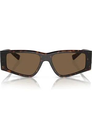 Dolce & Gabbana Tilbehør, unisex, Brun, 55 MM, Uld, Rektangulære solbriller Havana linser