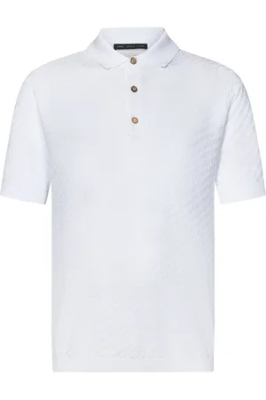 LOW BRAND Top, Herre, Hvid, S, Bomuld, Hvid Tekstureret Poloshirt Ss25