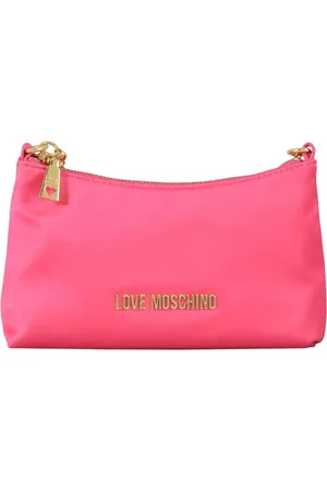 Moschino Taske, Dame, Lyserød, ONE SIZE, Uld, Satinskulder taske med lynlås lukning