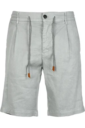 ELEVENTY Shorts, Herre, Grøn, W32, Bomuld, Linned Bomuld Bermuda Shorts