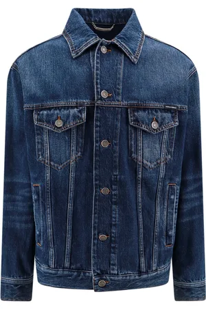 Dolce & Gabbana Jakke, Herre, Blå, L, Bomuld, Blå Jakker med Metal Knaplukning