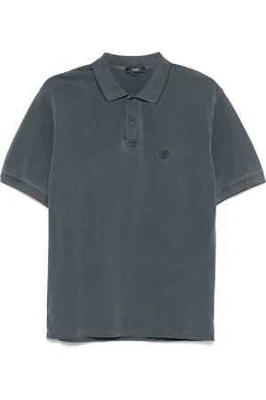 HERNO Top, Herre, Blå, L, Bomuld, Broderet Polo Skjorte Blå-Grå