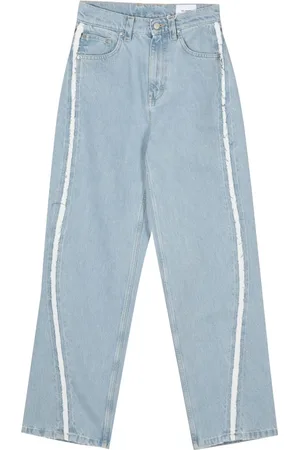 Axel Arigato Jeans, Dame, Blå, W29, Bomuld, Blå Straight Studio Stribe Jeans