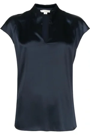 Vince Bluser & Skjorter, Dame, Blå, S, Uld, Blouses