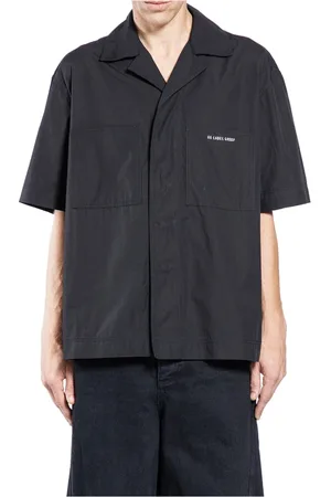44 Label Group Skjorte, Herre, Sort, M, Bomuld, Sort Bomuld Poplin Skjorte med Logo