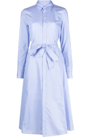 Ralph Lauren Kjole, Dame, Blå, XL, Bomuld, Midi Dresses