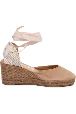 MANEBI Sko, Dame, , 38 EU, Suede, Lav Kile Espadrilles Sandal Vintage Taupe