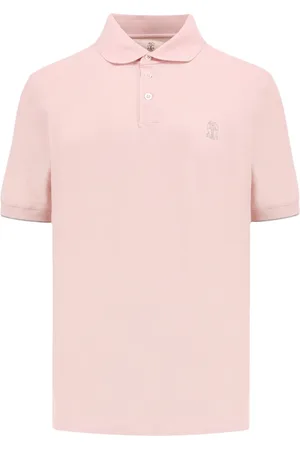 Brunello Cucinelli Top, Herre, Lyserød, S, Bomuld, T-shirts og Polos med ikonisk broderi