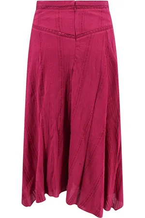 Isabel Marant Nederdel, Dame, Lyserød, XS, Bomuld, Broderet højtaljet nederdel