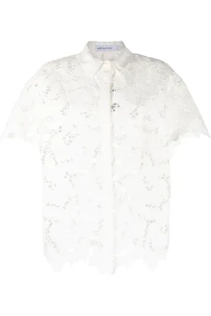 Self-Portrait Bluser & Skjorter, Dame, Hvid, S, Bomuld, Short Sleeve Bluser