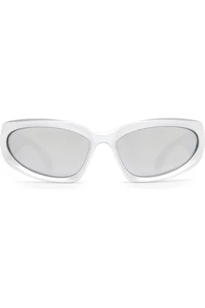 Balenciaga Tilbehør, unisex, Grå, 65 MM, Uld, Stilfulde solbriller sølvramme