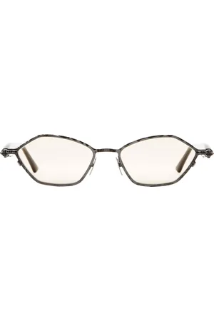 KUBORAUM Tilbehør, Dame, Grå, ONE SIZE, Edgy Oval Solbriller Ruthenium Metal