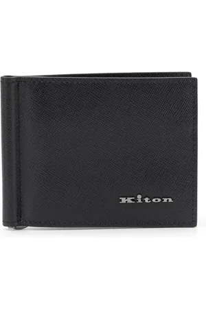 Kiton Tilbehør, Herre, Sort, ONE SIZE, Uld, Stilfuld Kortholder Pung Metal Krog
