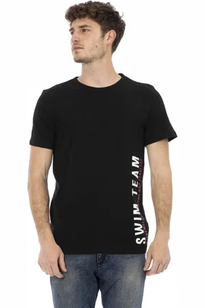Bikkembergs Top, Herre, Sort, XL, Strandtøj T-shirt med frontprint