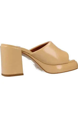 Angel alarcon Sko, Dame, Brun, 38 EU, Uld, Stilfulde hælede mules sandal