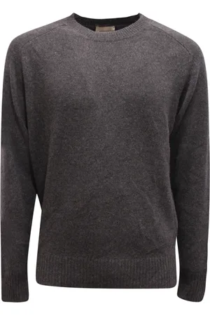 BROOKSFIELD Strik, Herre, Grå, 2XL, Kashmir Sweater Made in Italy
