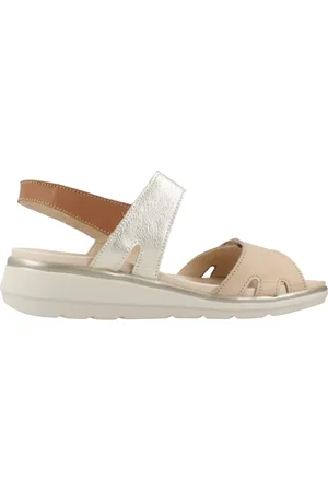 Pitillos Sko, Dame, Brun, 39 EU, Uld, Flade Sandaler med Dobbelt Strop