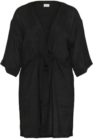 Kaffe Bluser & Skjorter, Dame, Sort, 6XL, Polyester, Elegant Kimono Tilbehør Sort Dyb