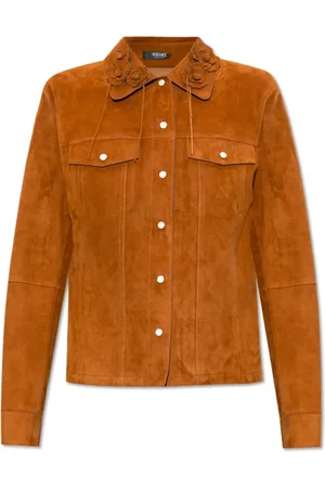VERSACE Jakke, Dame, Brun, 2XS, Suede, Suede jakke