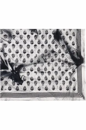 Alexander McQueen Tilbehør, Herre, Flerfarvet, ONE SIZE, Ikonisk Skull Motif Tørklæde