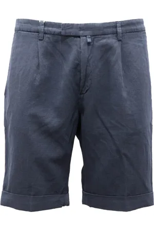 Briglia 1949 Shorts, Herre, Blå, S, Bomuld, Teksturerede bomuld/linned shorts, Prince of Wales