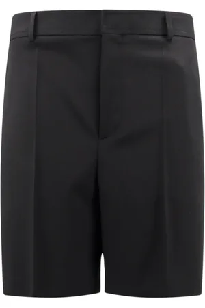 VALENTINO Shorts, Herre, Sort, L, Uld, Sorte uldbukser med knaplukning