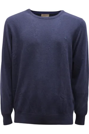 BROOKSFIELD Strik, Herre, Blå, 2XL, Uld, Uldtrøje lavet i Italien