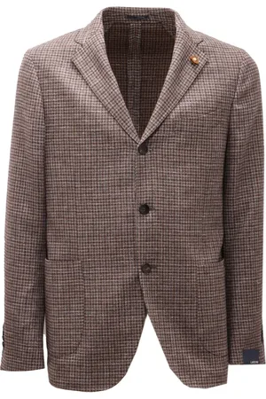 LARDINI Jakke, Herre, Brun, L, Bomuld, Ternet Uld/Bomuld/Linned Jakke