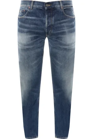 Saint Laurent Jeans, Herre, Blå, W32, Bomuld, Blå Jeans Lige Ben Made in Italy
