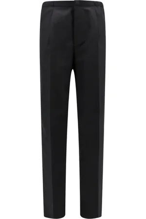 Fendi Bukser, Herre, Sort, L, Uld, Sorte uldbukser med elastisk detalje