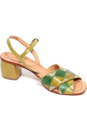 Maliparmi Sko, Dame, Grøn, 37 EU, Patchwork Sandal med 6 cm Hæl