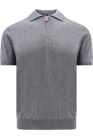 Kiton Top, Herre, Grå, S, Bomuld, Grå T-shirts og Polos med Lynlås