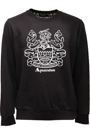 Aquascutum Sweathshirts & Hoodies, Herre, Sort, M, Bomuld, Bomuldssweatshirt med børstet inderside