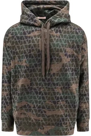VALENTINO Sweathshirts & Hoodies, Herre, Grøn, M, Bomuld, Grøn sweater med hætte og lomme