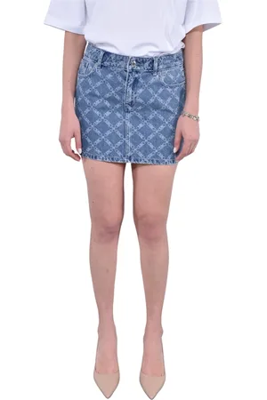 Michael Kors Nederdel, Dame, Blå, XS, Læder, Denim Læder Micro Mini Nederdel