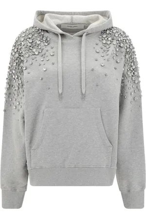Golden Goose Sweathshirts & Hoodies, Dame, Grå, M, Bomuld, Glitter Melange Hættetrøje til Kvinder