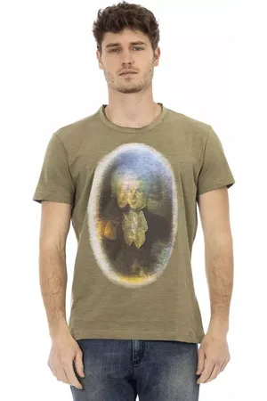 Trussardi Top, Herre, Grøn, L, Bomuld, Smaragdgrøn Bomuld T-shirt