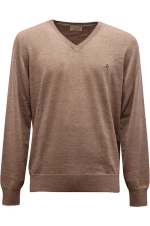 BROOKSFIELD Strik, Herre, , 2XL, Uld, V-Neck Uldtrøje Lavet i Italien