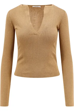 Max Mara Strik, Dame, , XS, Cashmere, Ribbet Silke Cashmere Sweater