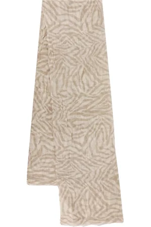 Brunello Cucinelli Tilbehør, Dame, , ONE SIZE, Linned, Rustik Frynset Linned Tørklæde