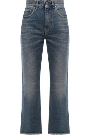 Golden Goose Jeans, Dame, Blå, W29, Bomuld, Blå Slidte Ben Jeans