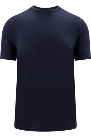 Giorgio Armani Top, Herre, Blå, 2XL, Uld, T-shirts