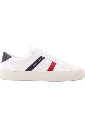 Moncler Sko, Herre, Hvid, 40 EU, Læder, Hvide Sneakers med Læder Logo Patch