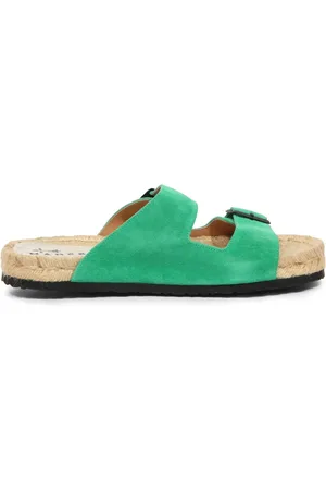 MANEBI Sko, Dame, Grøn, 40 EU, Suede, Nordic Sandaler Hamptons Suede Avocado