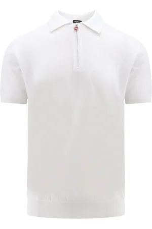 Kiton Top, Herre, Hvid, M, Bomuld, Hvide T-shirts og Polos med halv lynlås