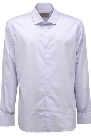 BROOKSFIELD Skjorte, Herre, Blå, L, Bomuld, Slim Fit Bomuldsskjorte Made in Italy